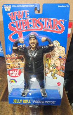 WWE LJN Superstars Jelly Roll Action Figure Blue Card