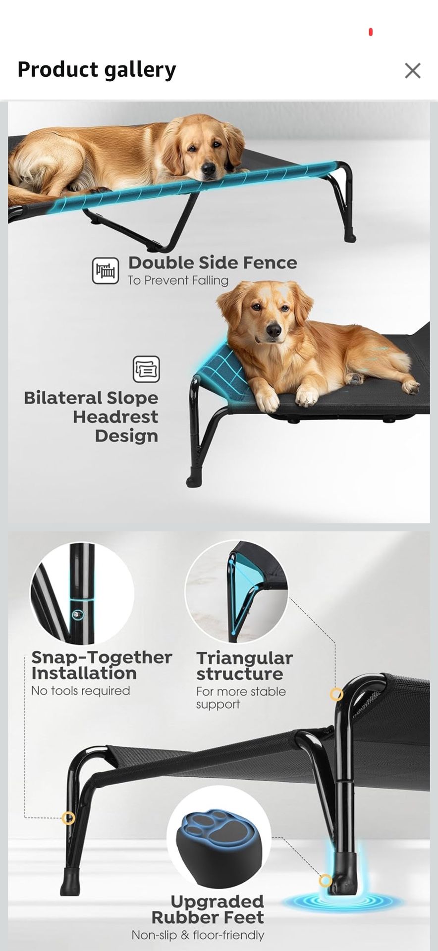 VEEHOO LARGE ELEVATED DOG BED AND DOG HOUSE