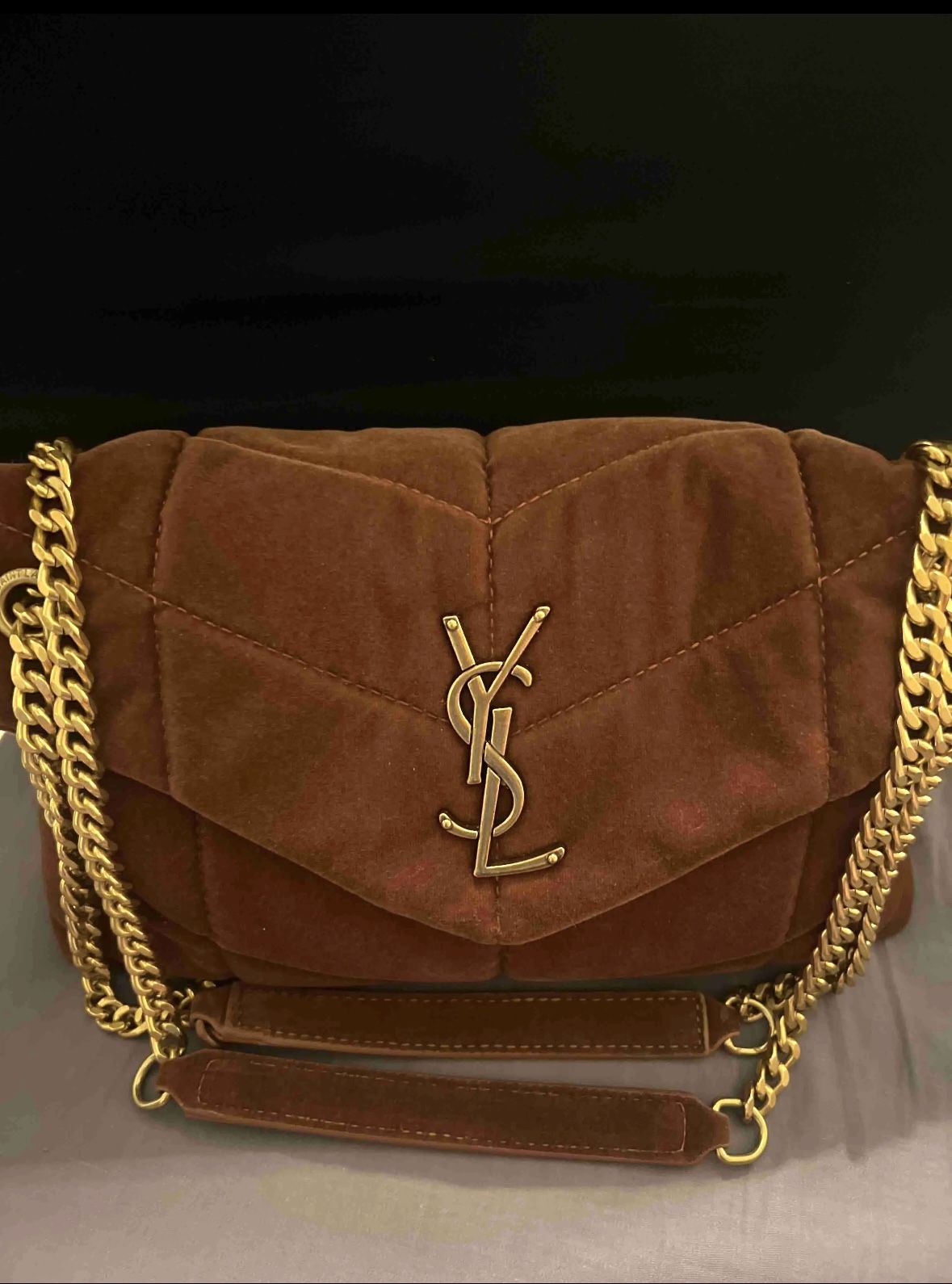 YSL Brown Suede Bag