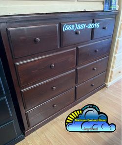 Nine brown drawer dresser chest cajonera Comoda de Pino Nuevo