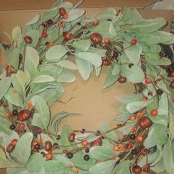Lambs Ear FALL BERRY WREATH
