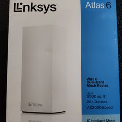 Linksys Atlas WiFi 6 Router Home WiFi Mesh System, Dual-Band, 2,000 Sq. ft Coverage, 25+ Devices, Speeds up to (AX3000) 3.0Gbps