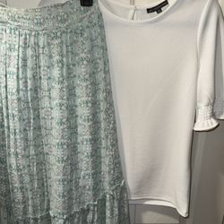 Women’s XS Adrianna Papell Blouse & XS Hippie Rose Skirt