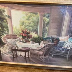 A Beautiful, Vantage (37” High X 29” Wide) Picture Of An Old Style House (NO SHIPPING)