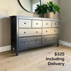 Black Wooden 8-Drawer Dresser – 63” Wide – Free Delivery