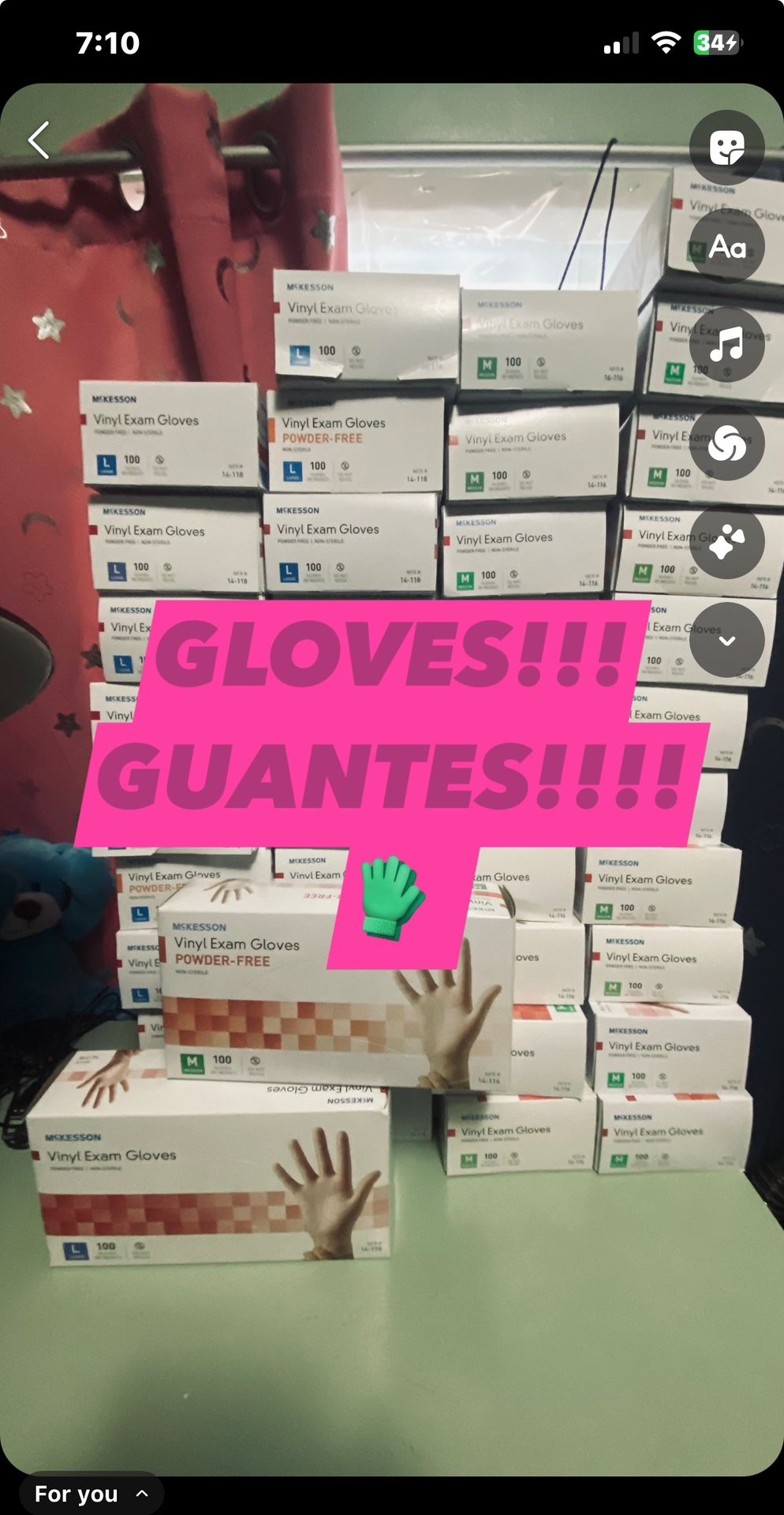 😍😍😍20 boxes for 100!!!👏—single boxes of each size- each box has 100 single gloves--medical grade powder free gloves. —Guantes grado médico—(each