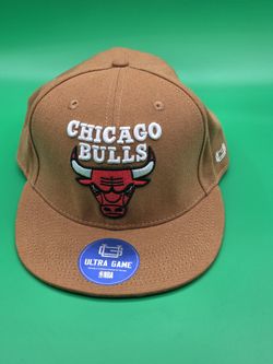 Chicago Bulls Canvas Flat Brim Hat Ultra Game Snapback Brown OSFM NBA