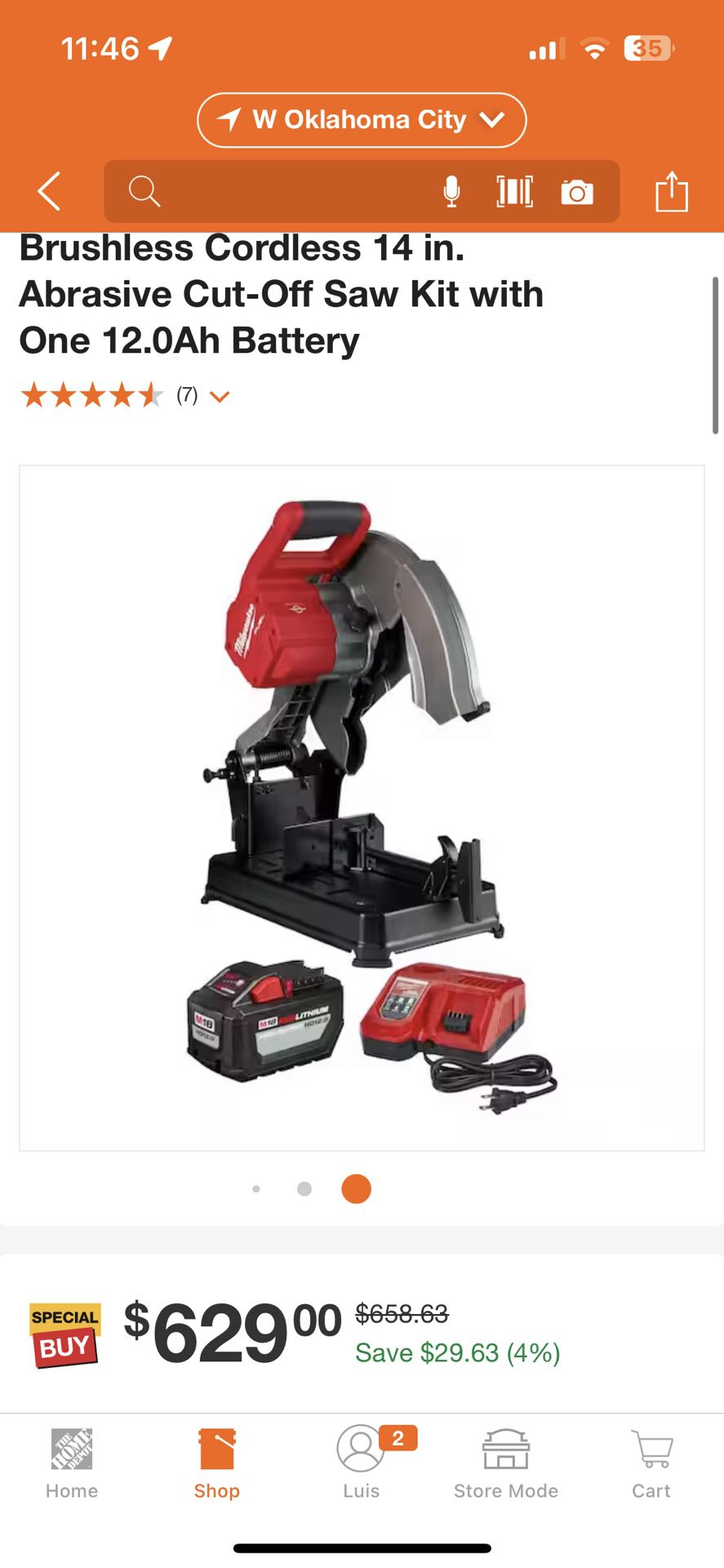 Milwaukee (Brand Rating: 4.6/5) M18 FUEL 18-Volt Lithium-Ion Brushless  Cordless 14 in. Abrasive Cut-Off Saw Kit with One 12.0Ah Battery for Sale  in Oklahoma City, OK OfferUp