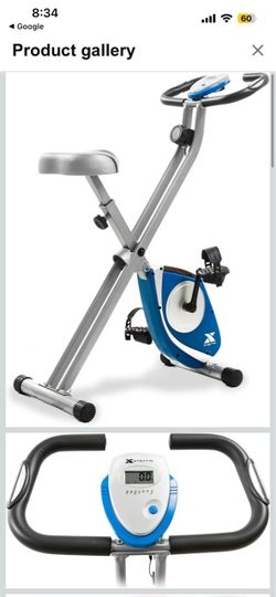 Xterra FB150 Folding Adjustable Magnetic Upright Exercise Bike for Home Gym, Portable X-Bike with LCD Monitor and Pulse