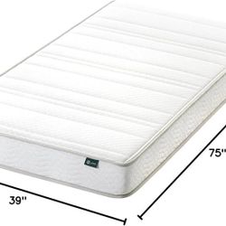 Zinus 8 Inch Twin Foam and Spring Hybrid Mattress, Medium Feel Fiberglass Free, Durable Support, Mattress in a Box, CertiPUR-US & OEKO-TEX Certified S