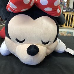 Disney Cuddleez Minnie Mouse Sleeping, Stuffed Plush Doll, Extra-Soft, 25”