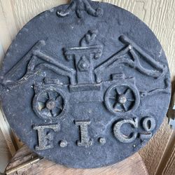Vintage Firemens Insurance Cast Iron Building Wall Plaque