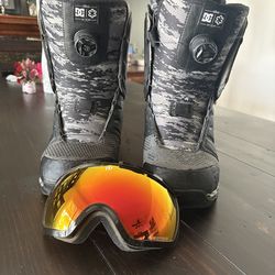 Custom DC snowboard boots SPT/ Electric Goggles