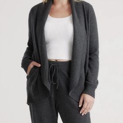 Quince Mongolian Cashmere Open Cardigan Sweater