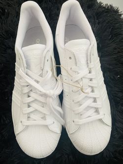 All White Adidas Shell Toe 
