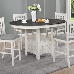 Brand New White & Grey 5pc Counter Height Dining Table Set 