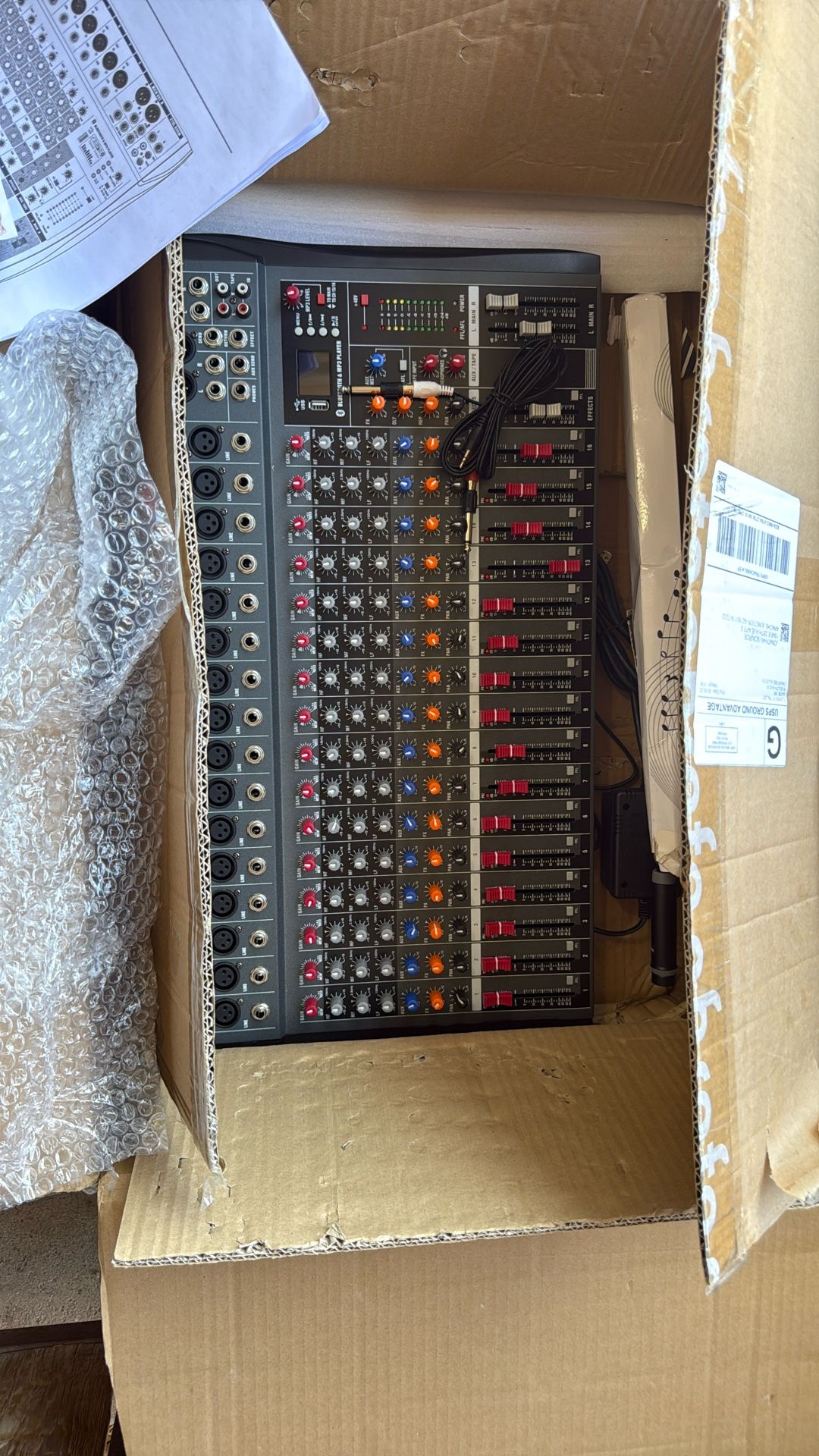 16 Channel Mixing Console with Bluetooth USB Audio Recording Live Sound