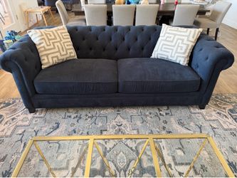Navy Tufted Couch