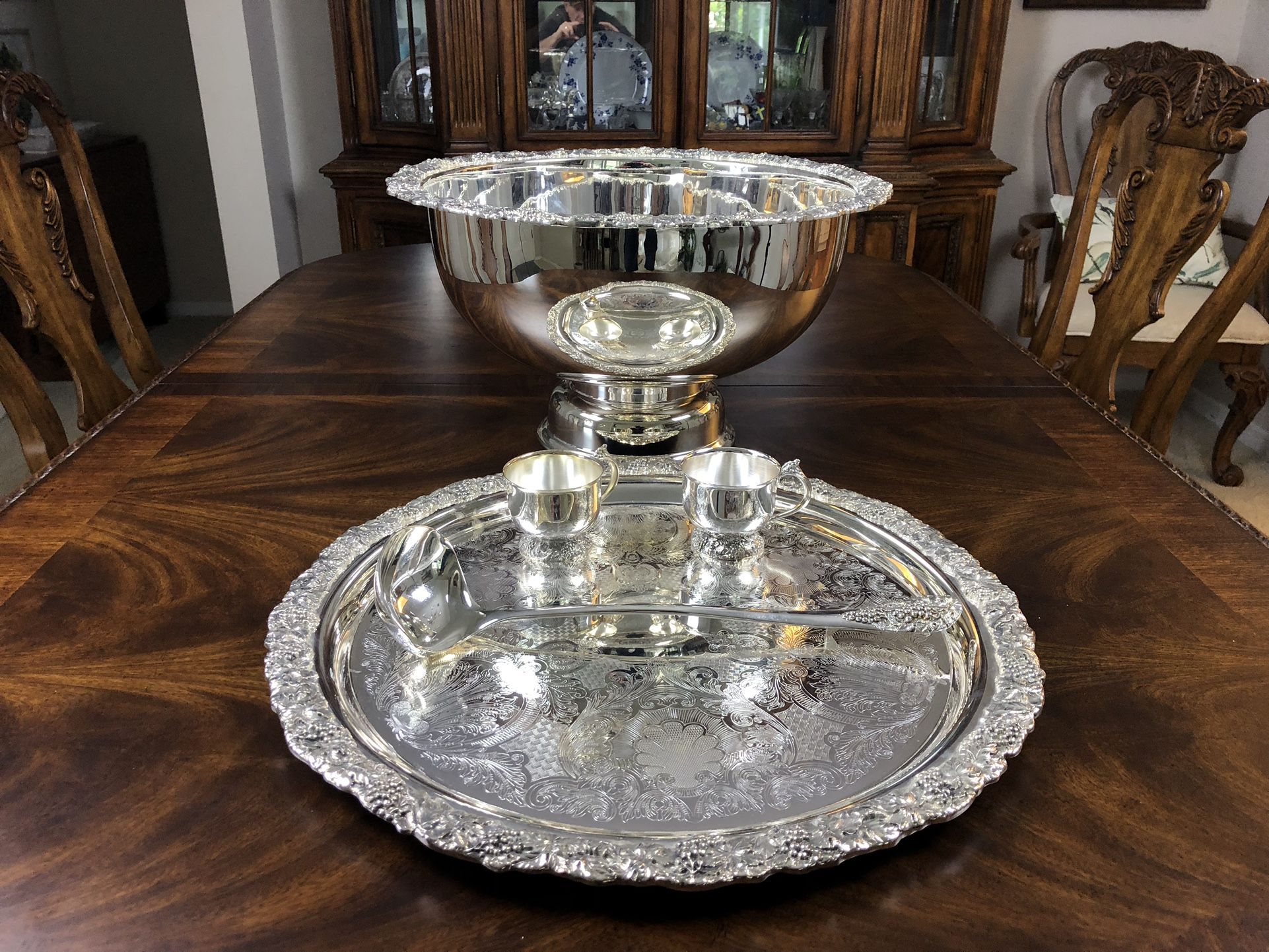 Towle Silver Plated Punch Bowl Set