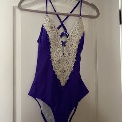 New Purple One Piece Swimsuit (Small) 