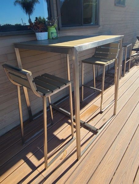 Outdoor Patio High Table & Chairs Set