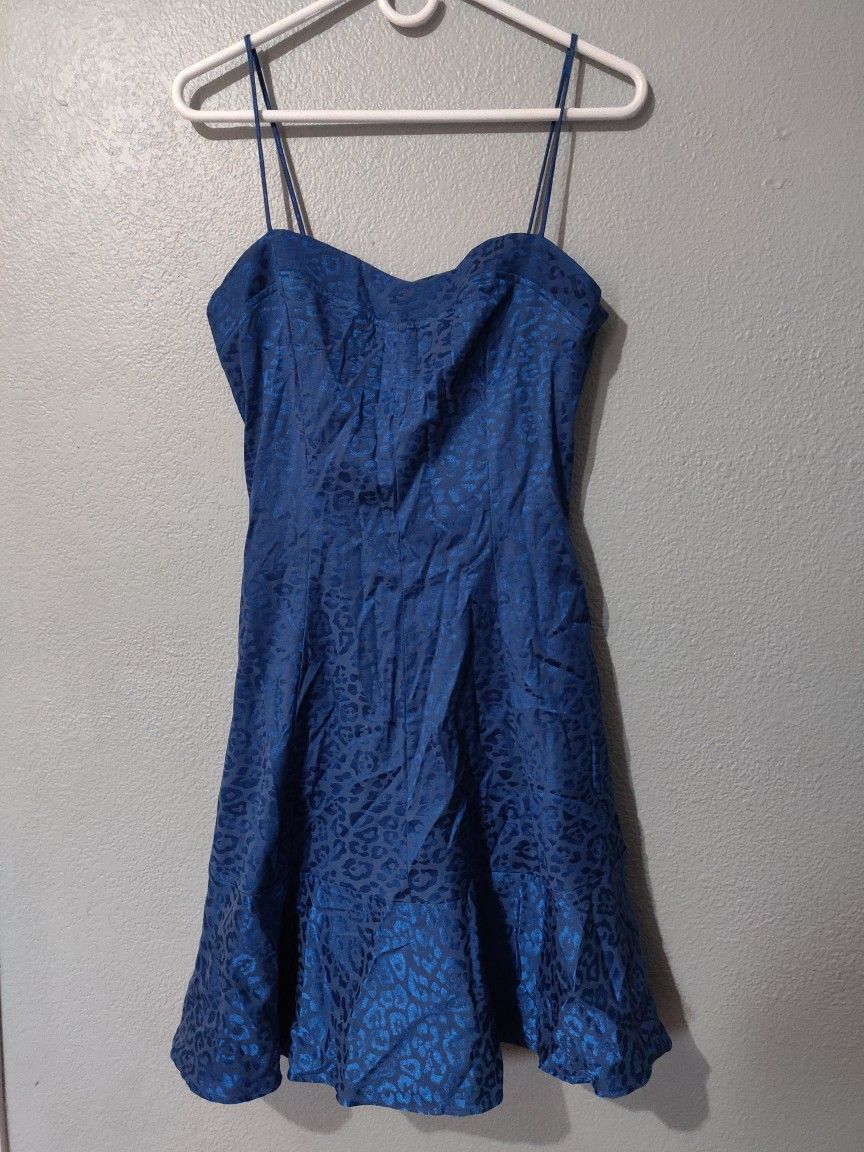 Royal Blue Leopard Print Dress 