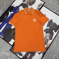 Hermes Orange Short-Sleeved Polo Shirt