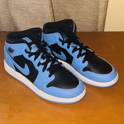Air Jordan 1 Mid University Blue Sneakers 7Y