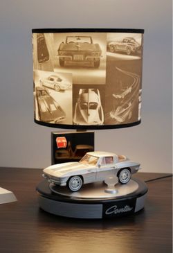 1963 Corvette Stingray Car Collector Man Cave Lamp With Car Sounds! Works great! 15.5” tall