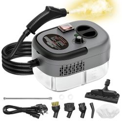 Handheld Steam Cleaner, Steamer for Cleaning, 2500W Pressurized Steam Cleaner with 1.2L Water Tank and 6 Attachments, Portable Steamer Cleaner for Hom