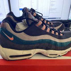  nike air max 95 prm oil grey bright mango sz 11