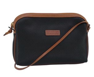 Authentic Rare BALLY Shoulder Bag Leather Black Tan