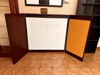White Board in wooden case