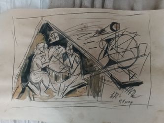 Old Russian drawing sketch