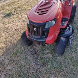 42" Troy-Bilt riding lawnmower runs good it needs a drive belt everything else works
