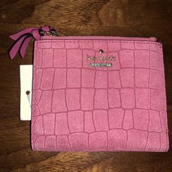 Kate Spade Exotic Croc Suede Leather Wallet - NEW!