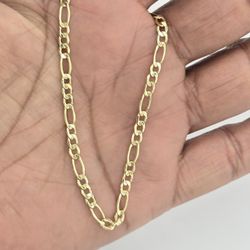 10kt Real Gold Figaro Bracelet 3.6mm 8.5 Inches