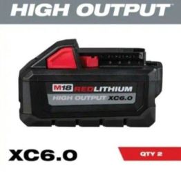 Milwaukee M18 18-Volt Lithium-Ion High Output 6.0Ah Battery Pack (2-Pack)