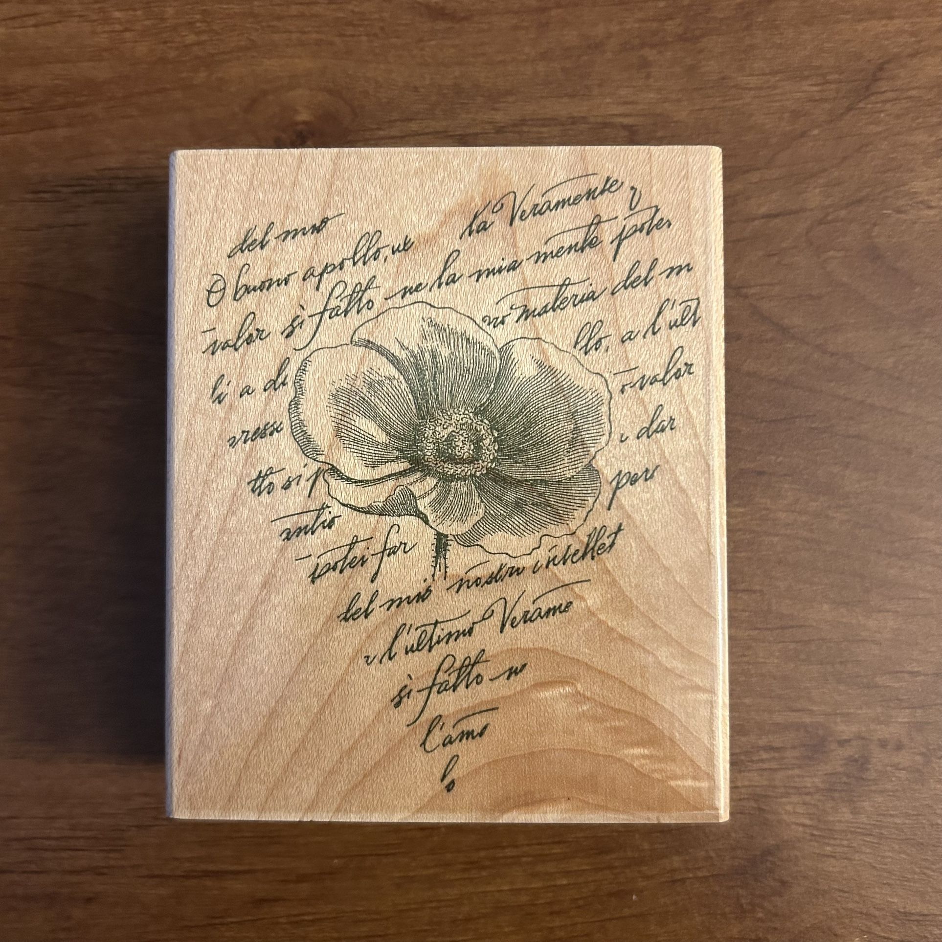 Hero Arts • “Poppy Heart Print” Single Wood Mounted Rubber Stamp