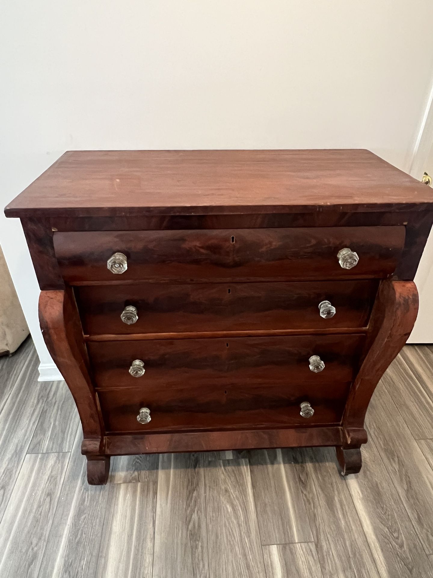 Antique Empire-Style Mahogany Chest of Drawe