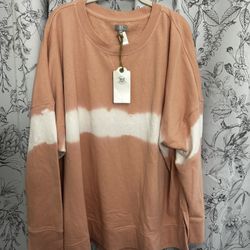 True Craft Peach Tie Dye Crewneck Sweatshirt 