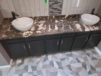 Vanity doble 90" including countertops and sinks