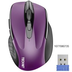 TECKNET Wireless Mouse, 2.4G Ergonomic Optical Mouse,
