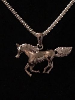 Sterling Silver Horse Clear CZ Pendant only - chain sold separately