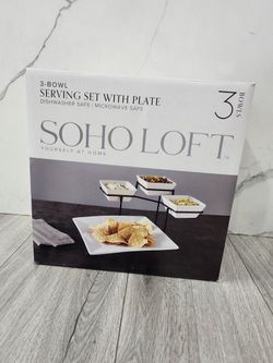 3 Bowl Serving Set With PLATE (UNOPENED Brand New IN box)