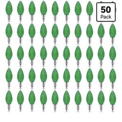 50 Pack C7 Christmas Light Bulbs, 