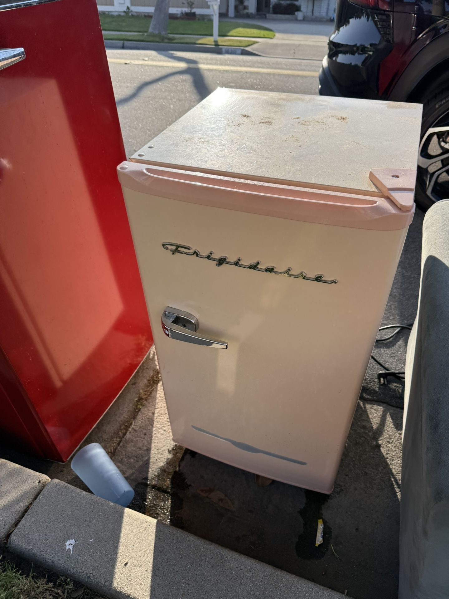 Pink Mini Fridge With Freezer Section