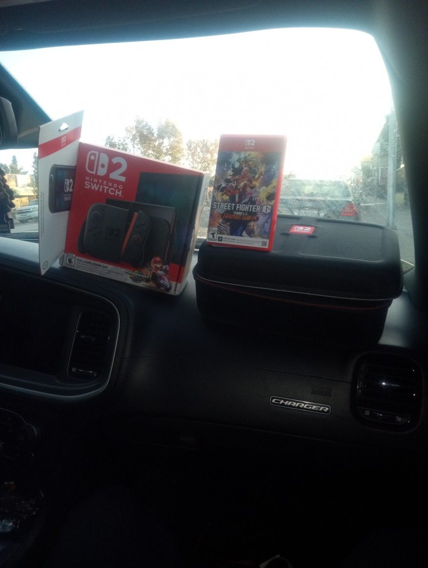 Nintendo Switch 2  Mario Cart World Edition And Accessories And  New Street Fighter 6 Characters Edition 