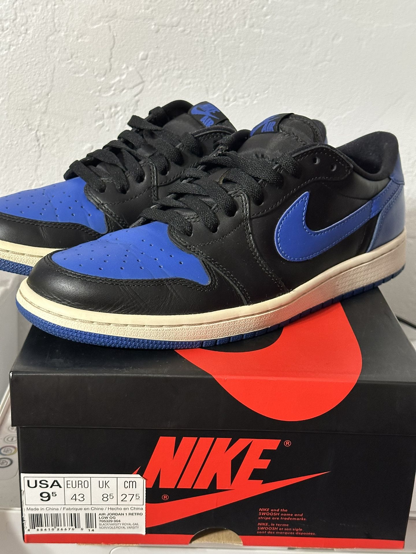2015 AIR JORDAN 1 RETRO LOW “Royal” Sz9.5