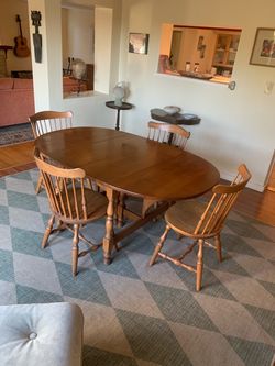 Dining Set- Expandable Antique Table & 6 Chairs - $500